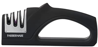 Farberware Edgekeeper 3 Stage Handheld Kitchen Knife Sharpener, Black