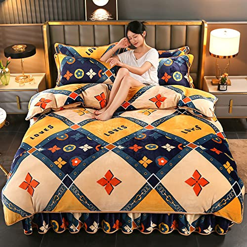 MAHPKYZ WeihnachtsbettwäSche,Flanell-Bettbezug-Set, Fleece-Bettbezug, BettwäSche-Set, Warmes Und Bequemes Weiches Bettbezug-Blatt, Doppelbett,Junge MäDchen Mutter Geschenk