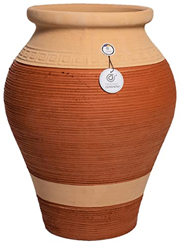 CERÁMICA RAMBLEÑA | Tinaja de Barro | La Tinaja | Tinaja Antigua | Tinaja macetero | Tinaja Maceta Rústica - Modelo 02 | 40x40x50 cm