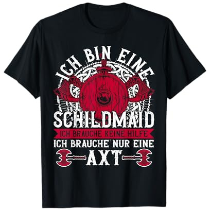 Wikinger Schildmaid Kostüm Damen, Kriegerin Wikinger Frauen T-Shirt