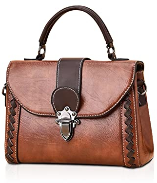NICOLE & DORIS Sac à Bandoulière Petit à Main Femme avec Rabat Porté Epaule PU Cuir Crossbody Fille Messenger Rétro Cartable Rose