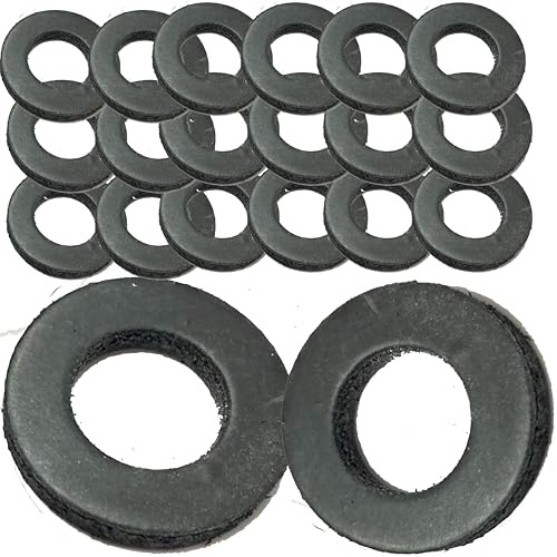 Lot de 20 rondelles M5 en caoutchouc noir DIN 125 de A - Diamètre intérieur : 5,3 mm - Diamètre extérieur : 10 mm - Épaisseur : 1 mm