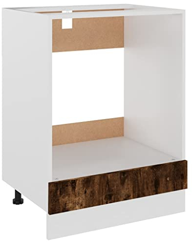 vidaXL Armario de Horno Madera ingeniería Roble Ahumado 60x46x81,5 cm, Mueble Horno de Cocina, Mueble Horno Individual, Mueble Horno microondas