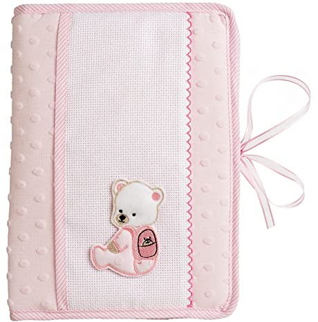 Filet - Borsa per Pannolini e Salviette da Ricamare in Morbido Tessuto, Organizer per il Cambio con Apertura a Libretto, Idea Regalo per Futuri Genitori, Made in Italy, Colore Rosa