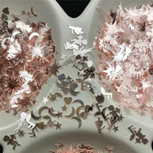 30 g PET-Mischung, lose Pailletten, Glitzer-Pailletten für DIY-Nagelhandwerk, Kinder zum Selbermachen. Basteln, Hochzeitsdekoration, Konfetti, Großhandel, Beige, 150 g