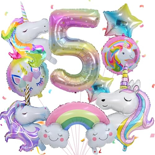 5 Geburtstag Deko, Luftballon 5. Geburtstag, Zahl 5 Folienballon, Geburtstagsdeko 5 Jahre Mädchen Ballon 5. Geburtstag Themen Ballons für 5. Mädchen Geburtstag Party