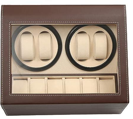 Acesunny 4+6 Automatik Uhrenbeweger Uhrenbox Uhrenkasten Watch Winder Box Watchwinder Box Uhrenbeweger Uhren Uhrenbox Watch Winder Automatisch Uhrendreher & Kissen