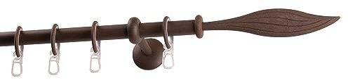 Garesa Gardinenstange Esperanca Ø 16mm, 1-läufig, Rost I Rustikale Vorhangstange inkl. Ringe + Faltenlegehaken I Mit Endknopf Modern I Wandmontage I 450cm