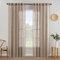 MIULEE Gardinen Vorhänge schlaufenschal Voile Vorhang Modern Leinenoptik Halbtransparent für Wohnzimmer Schlafzimmer Kinderzimmer Schiebevorhang 2er Set Stores Dunkelbraun 175x140 cm