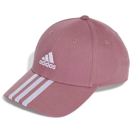 adidas Unisex 3-Stripes Cotton Twill Baseball Cap, Preloved Crimson/White, L