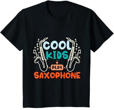 Für Kinder, coole Kinder spielen Saxophon T-Shirt