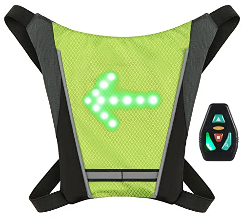 YIWENG LED-Blinker Fahrrad-Pack USB-wiederaufladbarer reflektierender Rucksack-Befestigungsclip mit Fernbedienung LED-Rucksack mit Fahrtrichtungsanzeiger Sicherheitslichttasche Sportweste zum Radfahre
