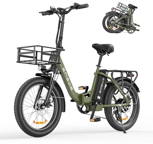 ENGWE E-Bike Herren Elektrofahrräder-Ebike mit 15.6Ah Batterie, E Bike Klapprad 20 Zoll, 7-Gang mit LCD-Display, Reichweite bis zu 140KM (Grün)