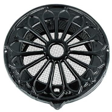 MS Beschläge Rejilla de ventilación de aspecto antiguo, rejilla de ventilación, antiinsectos, rejilla de conexión para exteriores (negro, tamaño de conexión 150 mm)