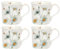 Tamersgifts Set of 4 Floral Mugs Set 330ml Fine China Coffee Tea Cups Home (Daisy)