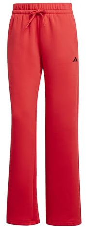 adidas Damen Essentials SMALL Logo Feel Cozy Open Hem Pants, Pure Ruby/Black, XL