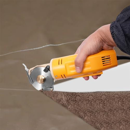 Coupe-tissu électrique rotatif 170 W avec dispositif de protection, coupe-tissu électrique industriel avec pierre d'affûtage, coupe-tapis électrique portable