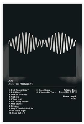 AM Arctic Musikalbum, Affen, Musik-Cover, Poster, Leinwandposter, Wandkunst, Dekordruck, Bild Gemälde für Wohnzimmer, Schlafzimmer, Dekoration, ungerahmt: 20 x 30 cm