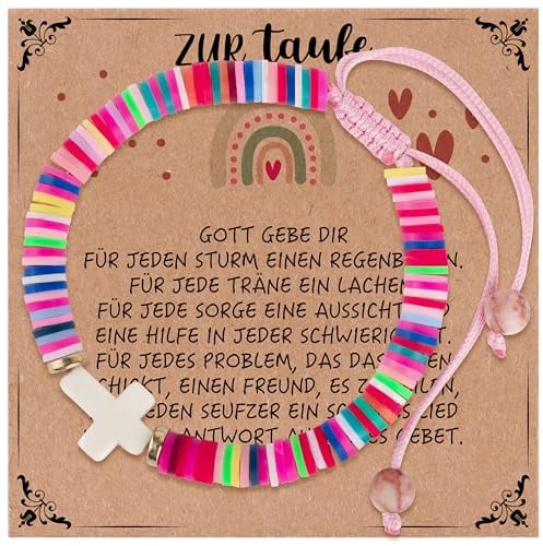 Rebundex Taufgeschenke für Mädchen Taufe Geschenk Taufgeschenk Mädchen, Taufe Mädchen Kreuz Armband Geschenk zur Taufe Mädchen