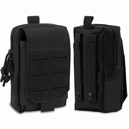 ROEOWENE Marsupio Tattico Militare Molle Porta Cellulare da Cintura Uomo Tactical Marsupio da Cintura Borsa da Cintura Borsello da Cintura Sacchetto Porta Telefono Cintura EDC Pouch per Sportivi-Nero