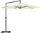 Outsunny Ombrellone da Giardino 3 x 3 m con Apertura a Manovella, Ombrellone a Sbalzo con Base a Croce, per Terrazza e Balcone, Beige