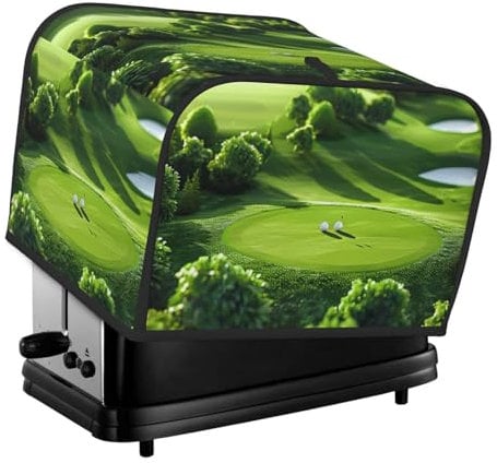 Copertura per tostapane a quattro fette con stampa campo da golf per piccoli elettrodomestici da cucina, protezione per impronte digitali