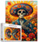 Tucocoo Totenkopf-Musik-Puzzles für Erwachsene, 1000 Teile, Skelett, mexikanischer Stil, Blumen, Kunst-Puzzle, bunt, DIY-Bastelpuzzles für Heimdekoration, Geschenke, Familienpuzzle, perfekt für