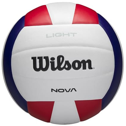 Wilson Pallone da Pallavolo Nova Light Tenuta di Pressione Affidabile, Adatto al Gioco Indoor, Colore: Bianco/Rosso/Blu Navy, Taglia Ufficiale