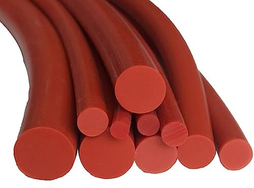 1 x rote feste Silikonschnur, Durchmesser 1 mm ~ 20 mm, Silikon-Gummidichtung, Zierleiste, O-Ring, hohe Temperatur, wasserdicht (Farbe: Durchmesser 6 mm, Größe: 5 m)