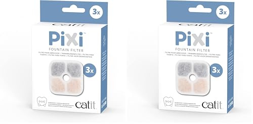 Catit Pixi Filtro para bebederos fuente, 3 unidades (Paquete de 2)