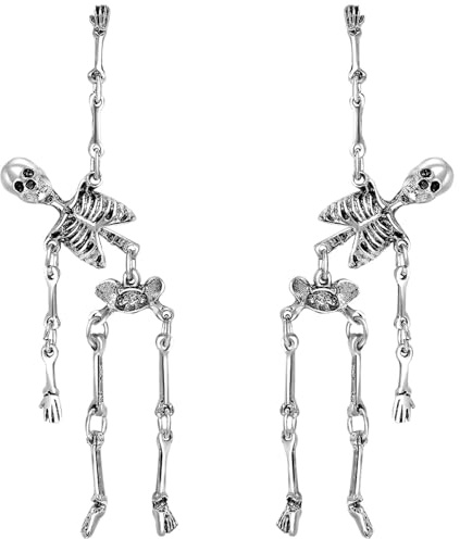 Yamobi Halloween Earrings,Totenkopf Ohrringe,Gruselig Skelett Ohrring,Punk Gothic Skelett Totenkopf Ohrringe für Frauen,Party und Cosplay Schmuck
