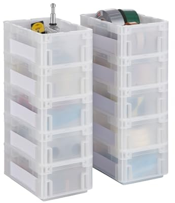 SCHÄFER SHOP Euroboxen 10 Stück, transparent & stapelbar, 30x20x12 cm, Eurobox aus PP, Euro Stapelbox 5,2 L, Aufbewahrungsbox, Kiste ohne Deckel, Eurobehälter, Transportkiste
