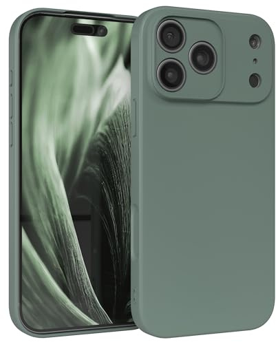 EAZY CASE - Silikonhülle für iPhone 17 Pro Max Hülle Silikon Case Dunkelgrün weich stoßfeste Handyhülle Schutzhülle mit Kameraschutz Dünn Premium Schutz Cover TPU Phone Bumper in Mitternacht Grün Matt