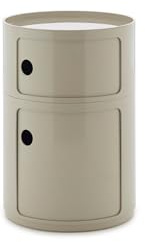 Kartell Componibili Big, Mobile Contenitore 2 Elementi, Diametro 42 cm, Tortora