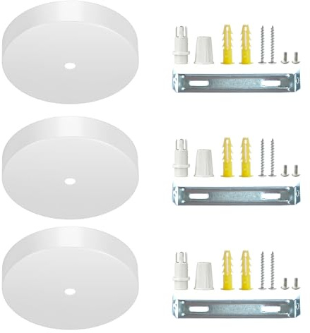 Zzcy 3 Stück Kabelabdeckung Deckenlampe Deckenbaldachin Weiß Kabelabdeckung Decke 100 x 2mm Lampen Kabel Abdeckung Rund mit Zugentlastung Klemmnippel