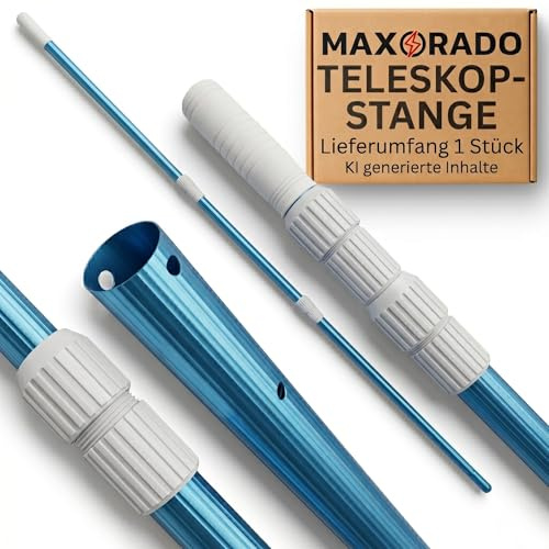 TronicXL Pool Teleskopstange Aluminium Poolstange | Stange zur Poolreinigung 3-teilig | einstellbar von 1,02m bis 2,40m | Witterungsbeständig und Stabil
