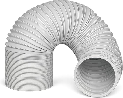 Tubo Flexible Ø127 mm Secadora Ajustable 3 m de PVC Blanco para Evacuacion de Aire Compatible con Secadoras Extractores Ventilacion y Aire Acondicionado Portatil FLUVIA