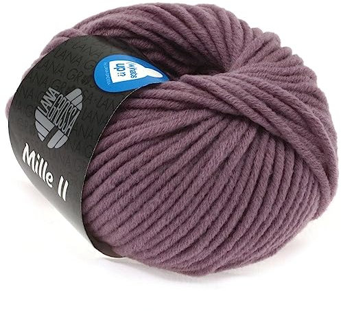 LANA GROSSA Mille II | Strapazierfähiges Mischgarn mit Merinowolle, waschmaschinenfest | Handstrickgarn aus 50% Schurwolle & 50% Acryl | 50g Wolle zum Stricken & Häkeln | 55m Garn FB66