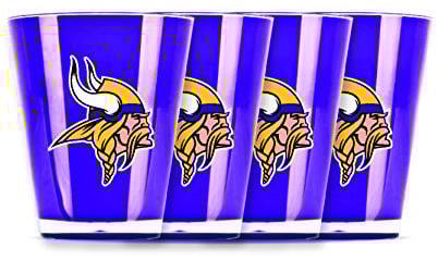 Duck House NFL Minnesota Vikings Isoliertes Schnapsglas aus Acryl, 4 Stück