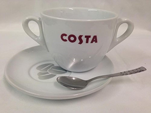 Costa Large Cup Double Handle With Saucer And Spoon 568ml 20oz Massimo