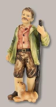 Unbekannt Miniatur Modell Figur Jäger mit Hund geeignet für 12cm Figuren