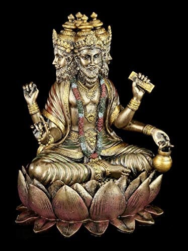 Hinduistische Götter Figur - Brahma - Sitzend auf Lotusblüte