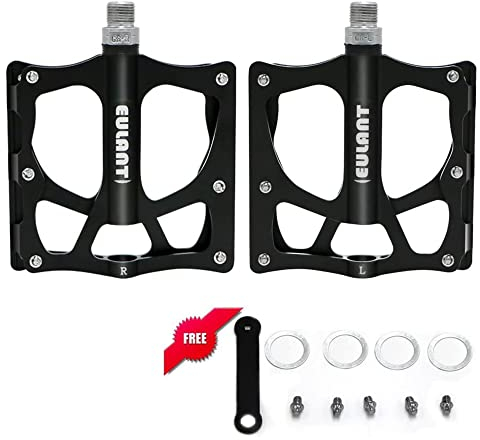 ONTYZZ Fahrradpedale MTB Pedale Leichte Aluminium Sealed Bearing Mountainbike Pedale für Rennrad Urban Bike Extra Breite Pedale- Schwarz