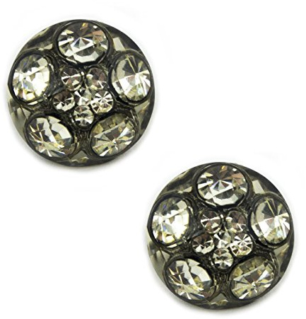 HAND® No.037-1 Vintage White Luxurious Fashion Crystal Buttons 20 mm Diameter - Pack of 2