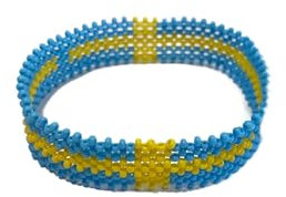 Crazily Creatives Hand Made Country Flag Beaded Bracelet Band (Sweden)