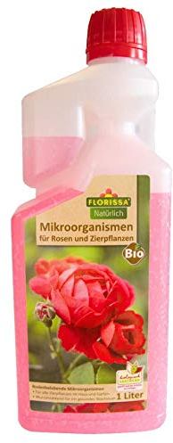 Florissa Natürlich Bio Mikroorganismen für Rosen und Zierpflanzen | aus rein pflanzlichen Rohstoffen | belebt den Boden | optimiert die Nährstoffaunahme | steigert die Widerstandskraft | 1 Liter