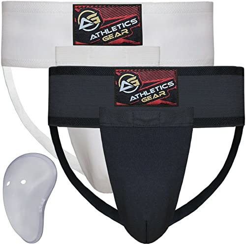 Tiefschutz mit Gelschale, idealer Schutz für Sportler, Kampfsport, MMA, Kickboxen, Muay Thai und Cricket Sport (weiß, klein)