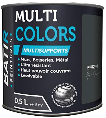 Peinture multi-supports satin soyeux Batir - Noir onyx - 0,5 l