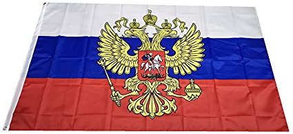 stormflag Russland-Adler-Flaggen, 90 x 150 cm, Polyester-Seide, 90 g, mit Ösen und doppelt genäht