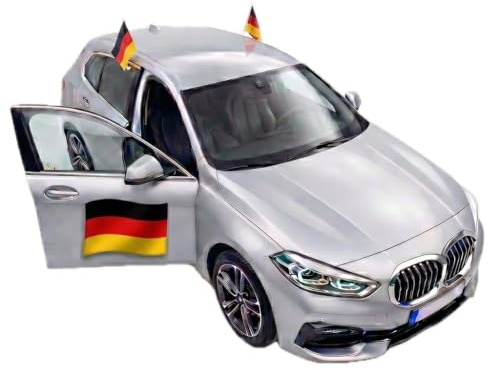 Sonia Originelli Fanset Fanartikel für das Auto 2 Stück Fensterfahnen Autofahne und 2 Stück Magnetfahnen für die Tür Farbe: Deutschland